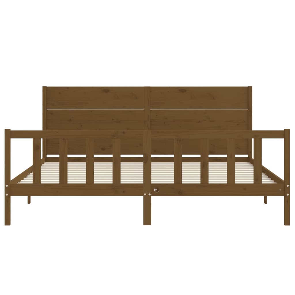 vidaXL Bed Frame without Mattress Honey Brown 200x200 cm Solid Wood Pine