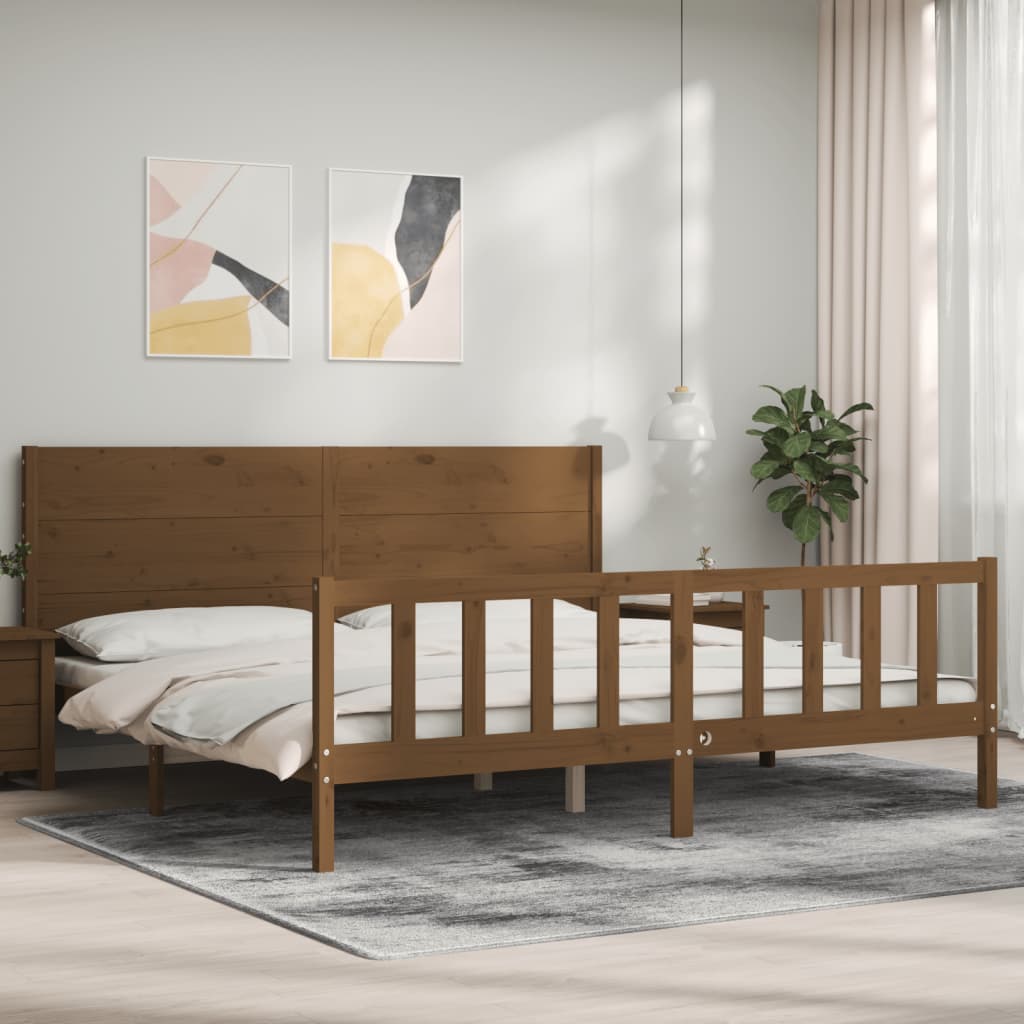 vidaXL Bed Frame without Mattress Honey Brown 200x200 cm Solid Wood Pine