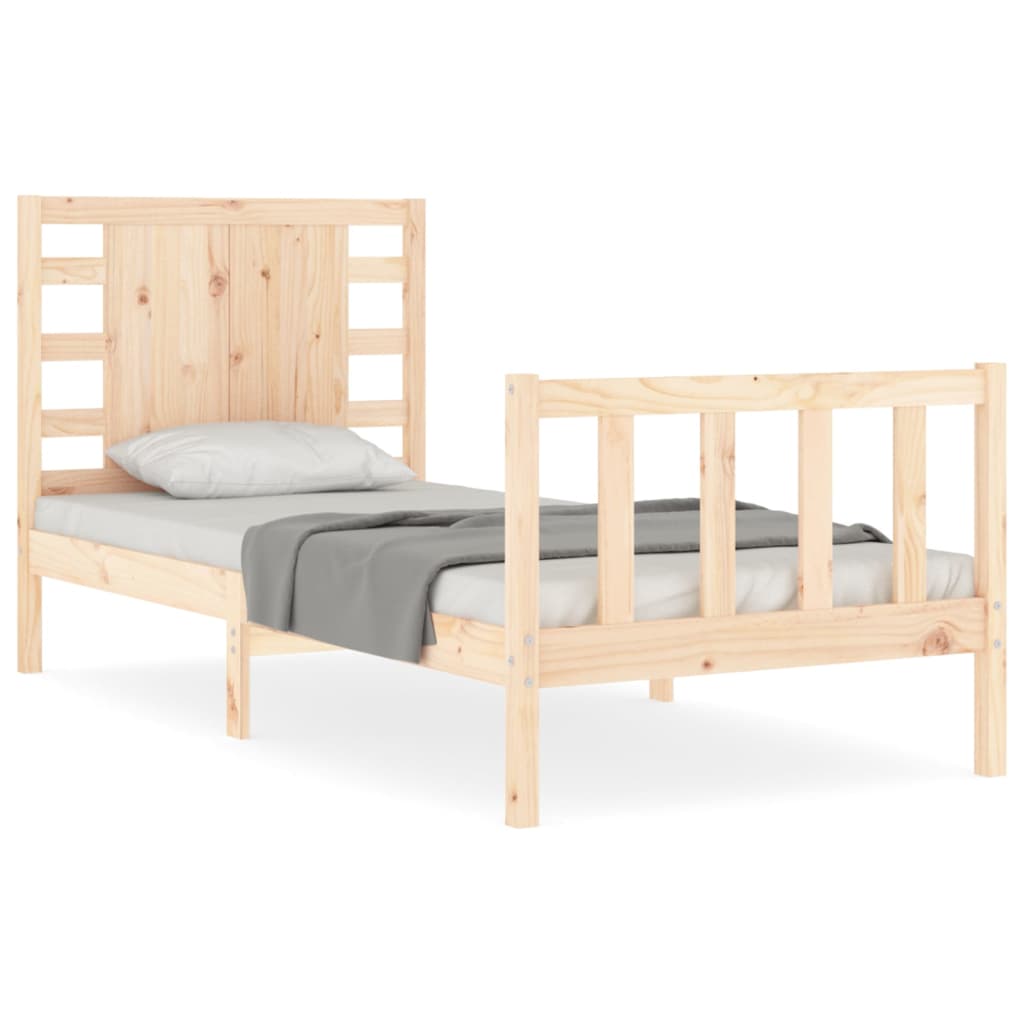 vidaXL Bed Frame without Mattress Small Single Solid Wood Pine