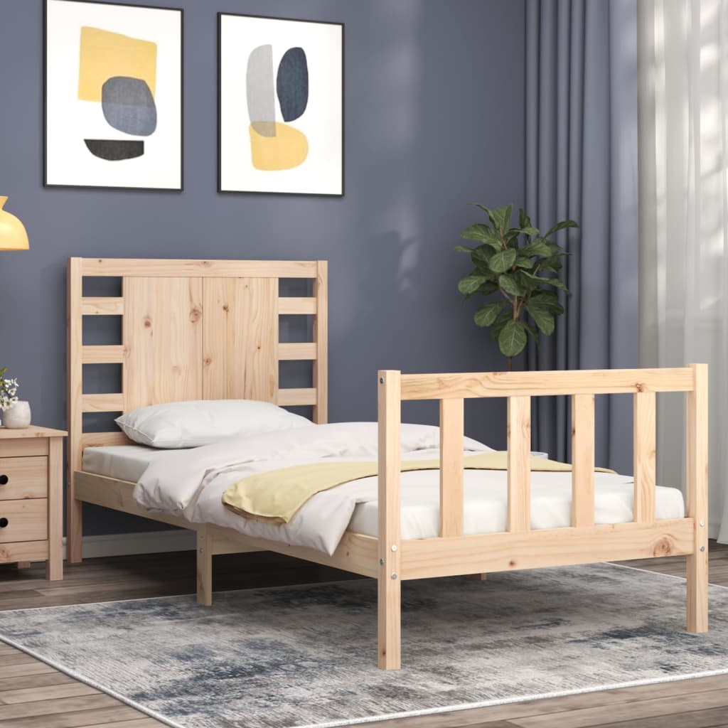 vidaXL Bed Frame without Mattress Small Single Solid Wood Pine