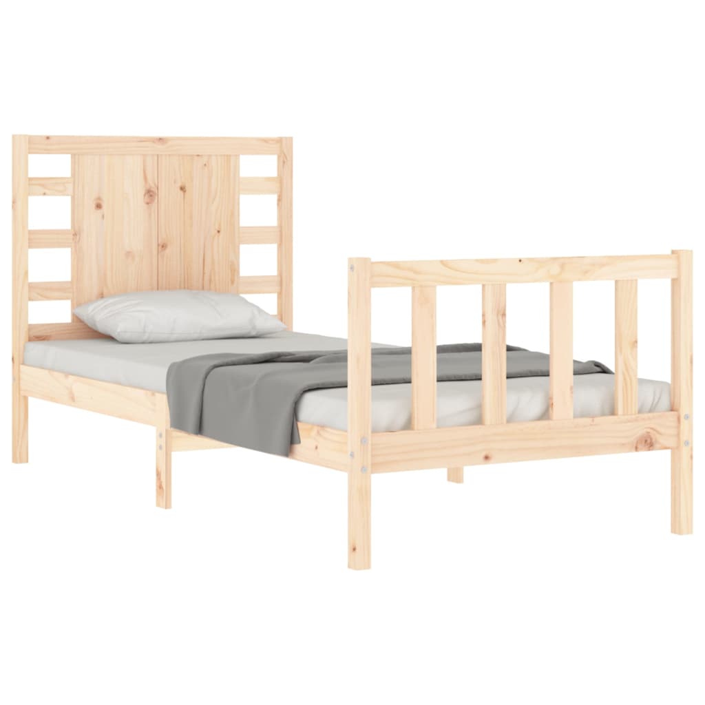 vidaXL Bed Frame without Mattress Small Single Solid Wood Pine