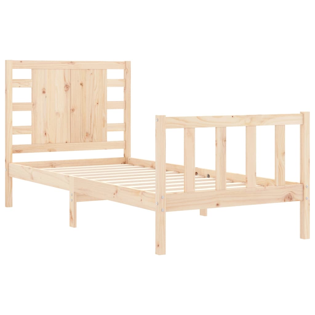 vidaXL Bed Frame without Mattress Small Single Solid Wood Pine