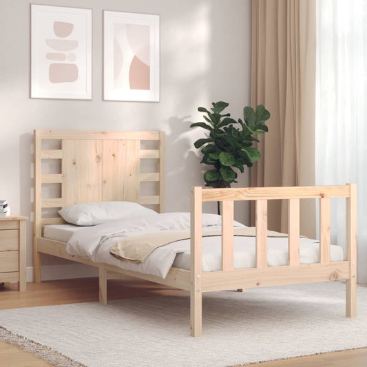 vidaXL Bed Frame without Mattress Small Single Solid Wood Pine