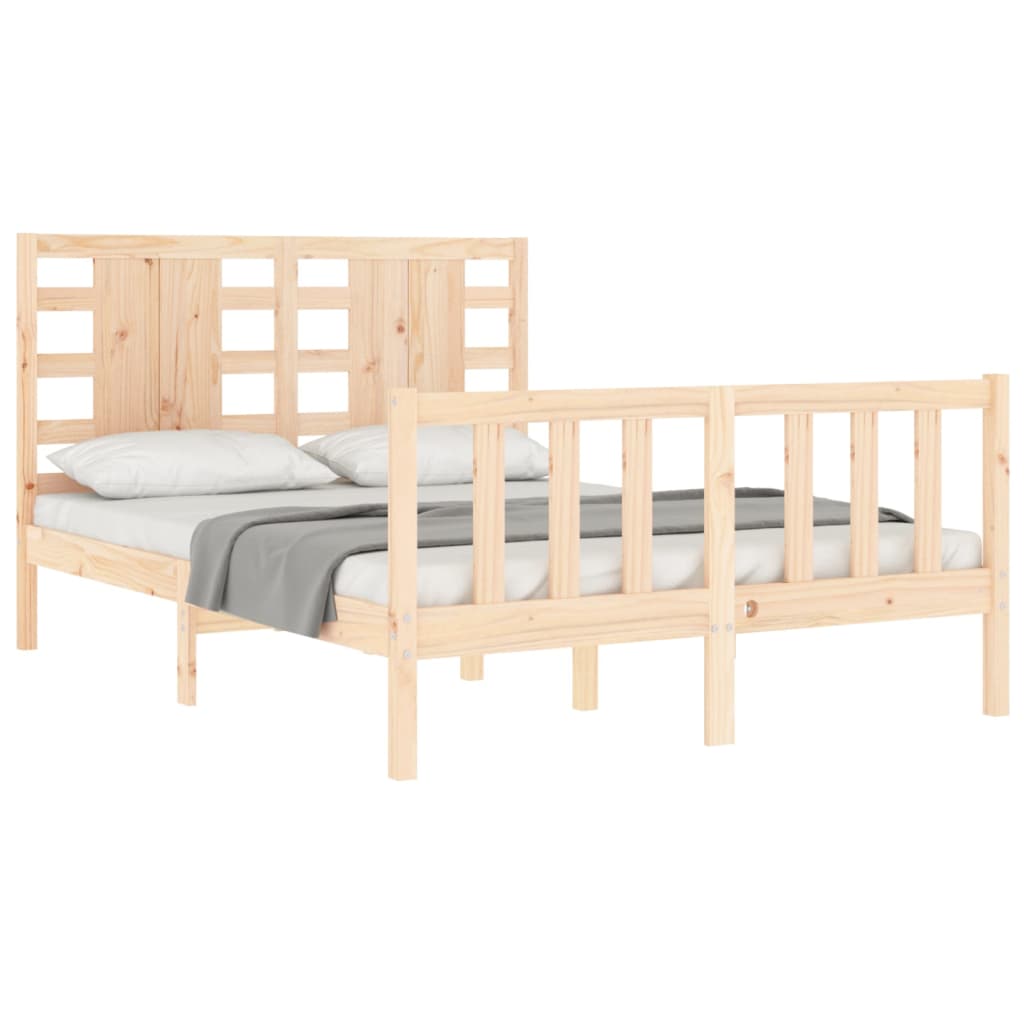 vidaXL Bed Frame without Mattress Small Double Solid Wood Pine