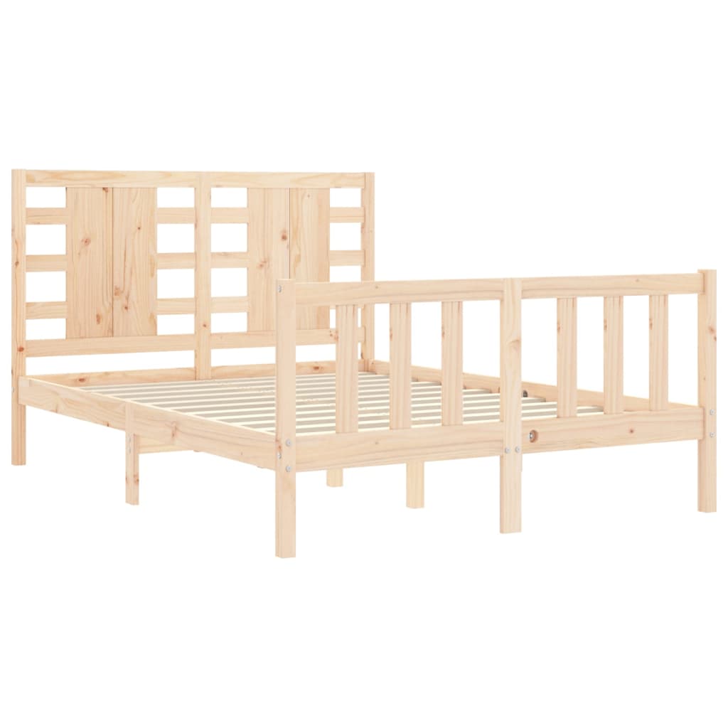 vidaXL Bed Frame without Mattress Small Double Solid Wood Pine