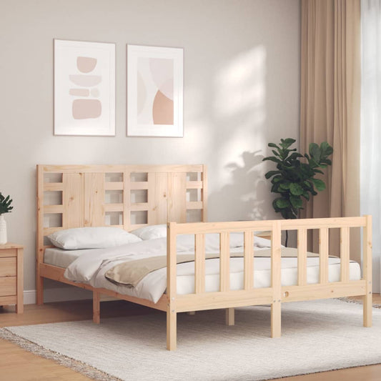 vidaXL Bed Frame without Mattress Small Double Solid Wood Pine