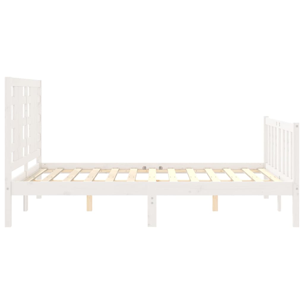 vidaXL Bed Frame without Mattress White Small Double Solid Wood Pine