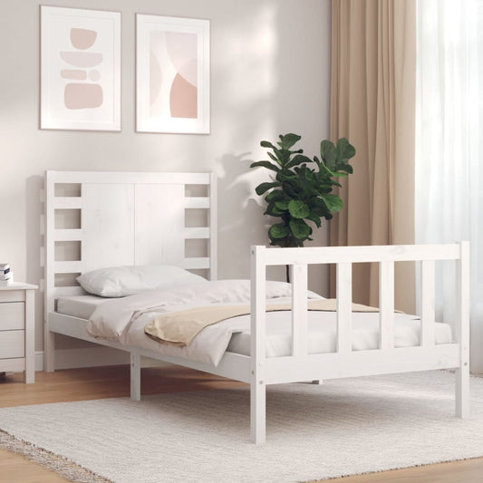 vidaXL Bed Frame without Mattress White 100x200 cm Solid Wood Pine