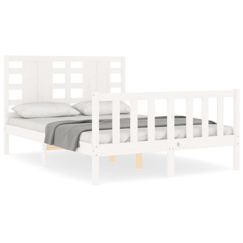 vidaXL Bed Frame without Mattress White 120x200 cm Solid Wood Pine