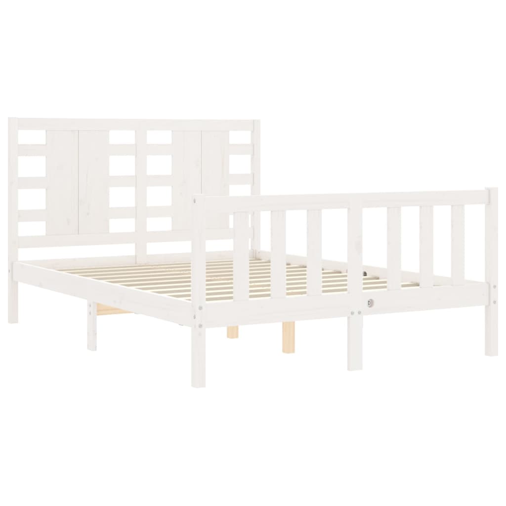 vidaXL Bed Frame without Mattress White 120x200 cm Solid Wood Pine