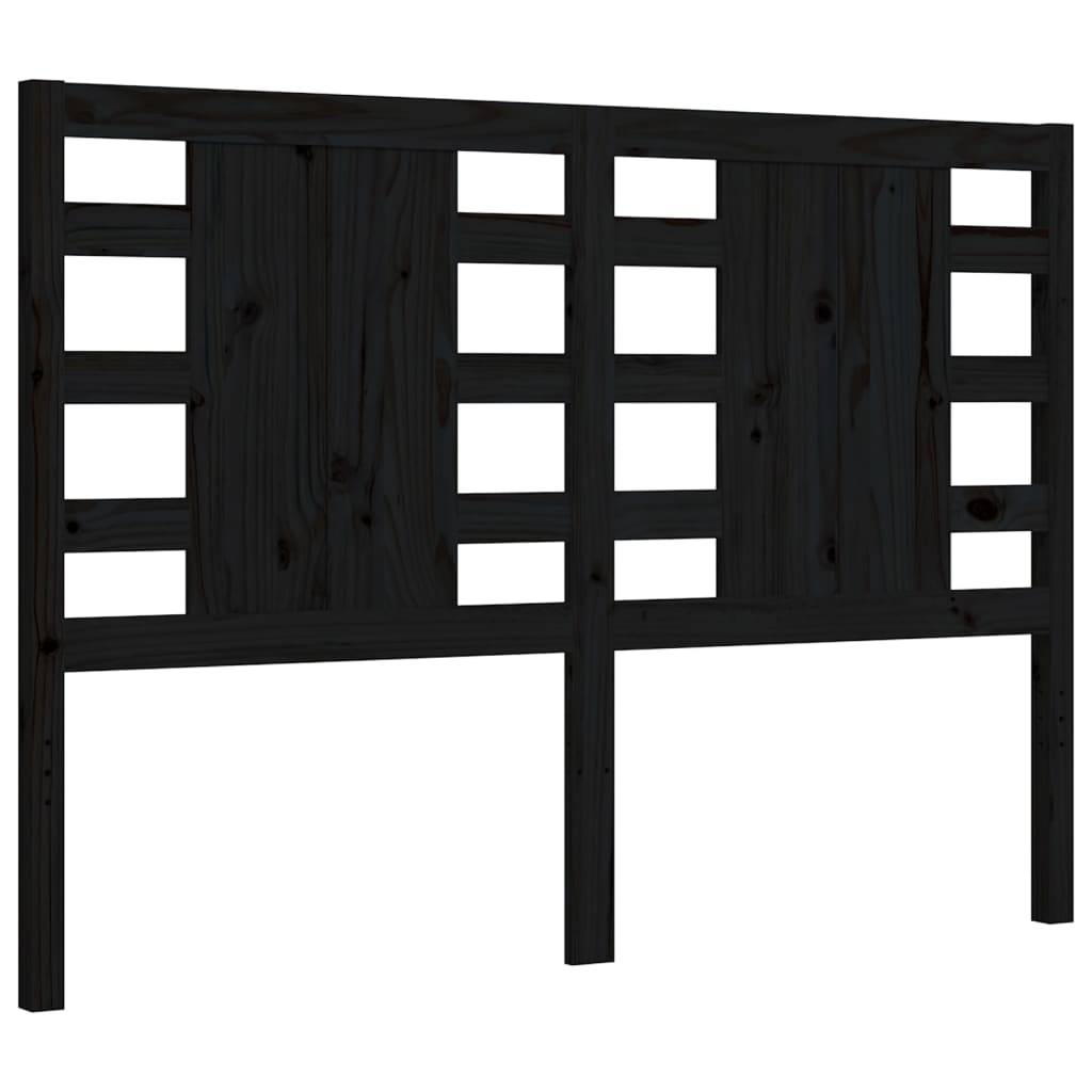 vidaXL Bed Frame without Mattress Black 140x200 cm Solid Wood Pine