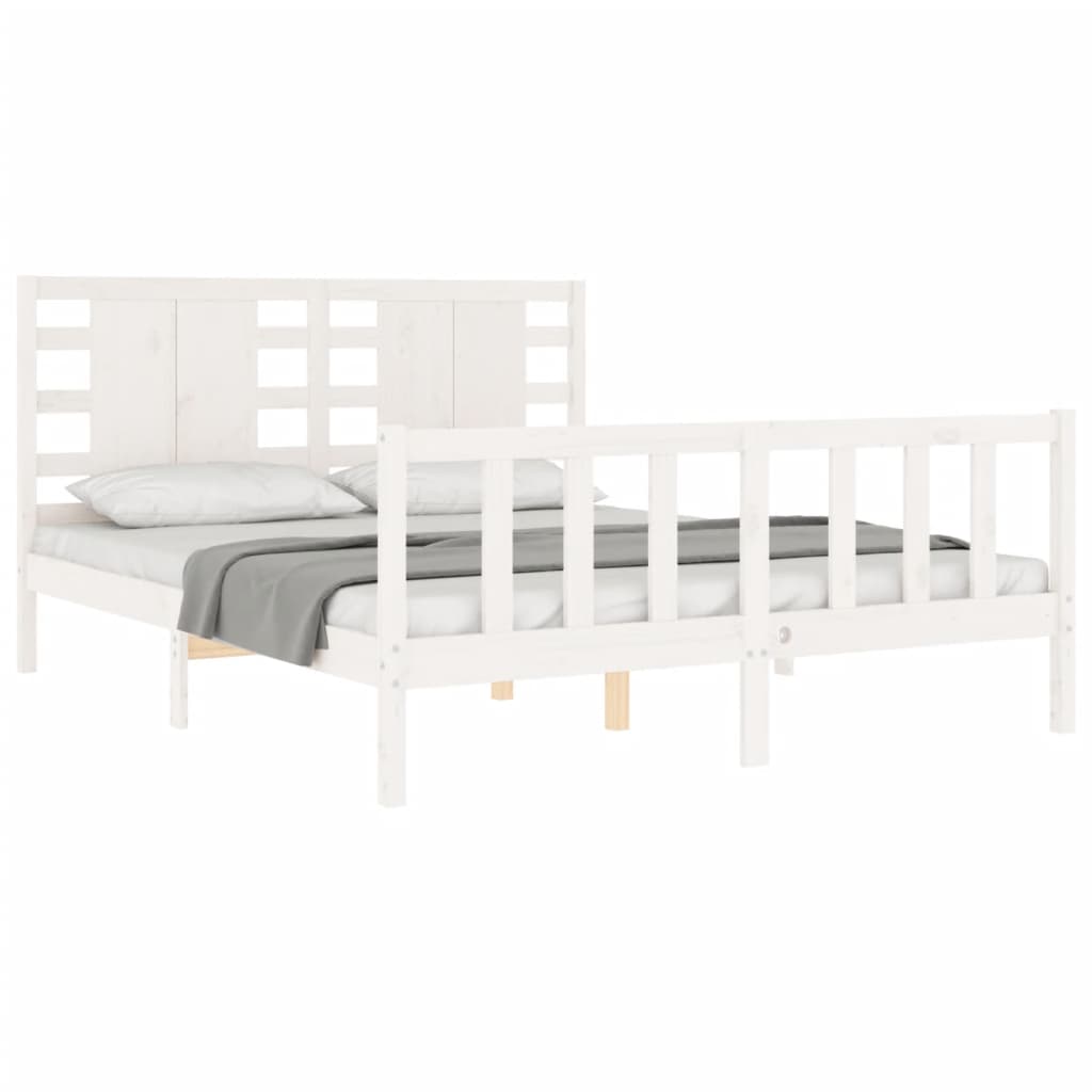 vidaXL Bed Frame without Mattress White 160x200 cm Solid Wood Pine