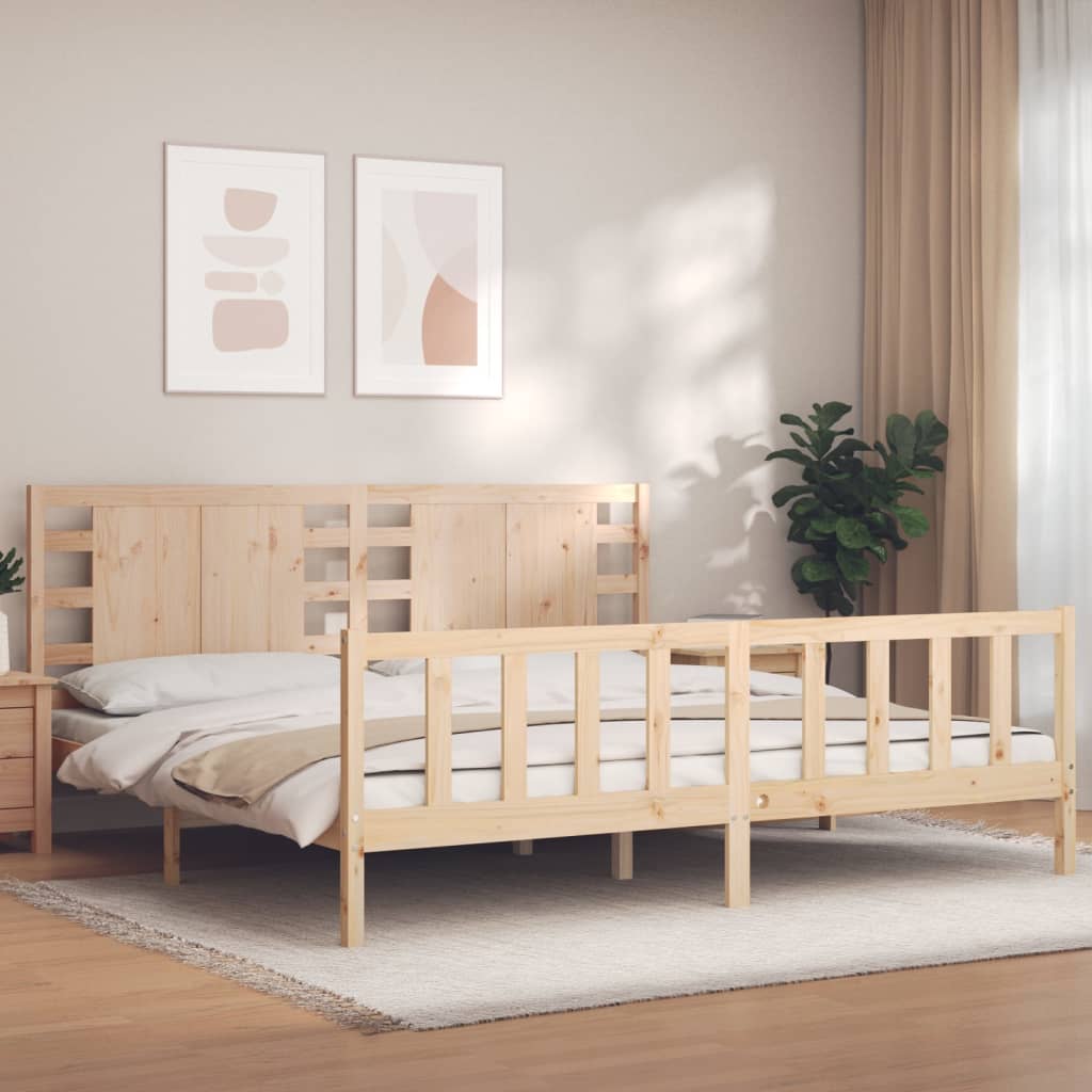 vidaXL Bed Frame without Mattress 200x200 cm Solid Wood Pine