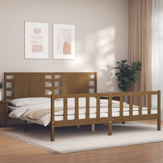 vidaXL Bed Frame without Mattress Honey Brown 200x200 cm Solid Wood Pine