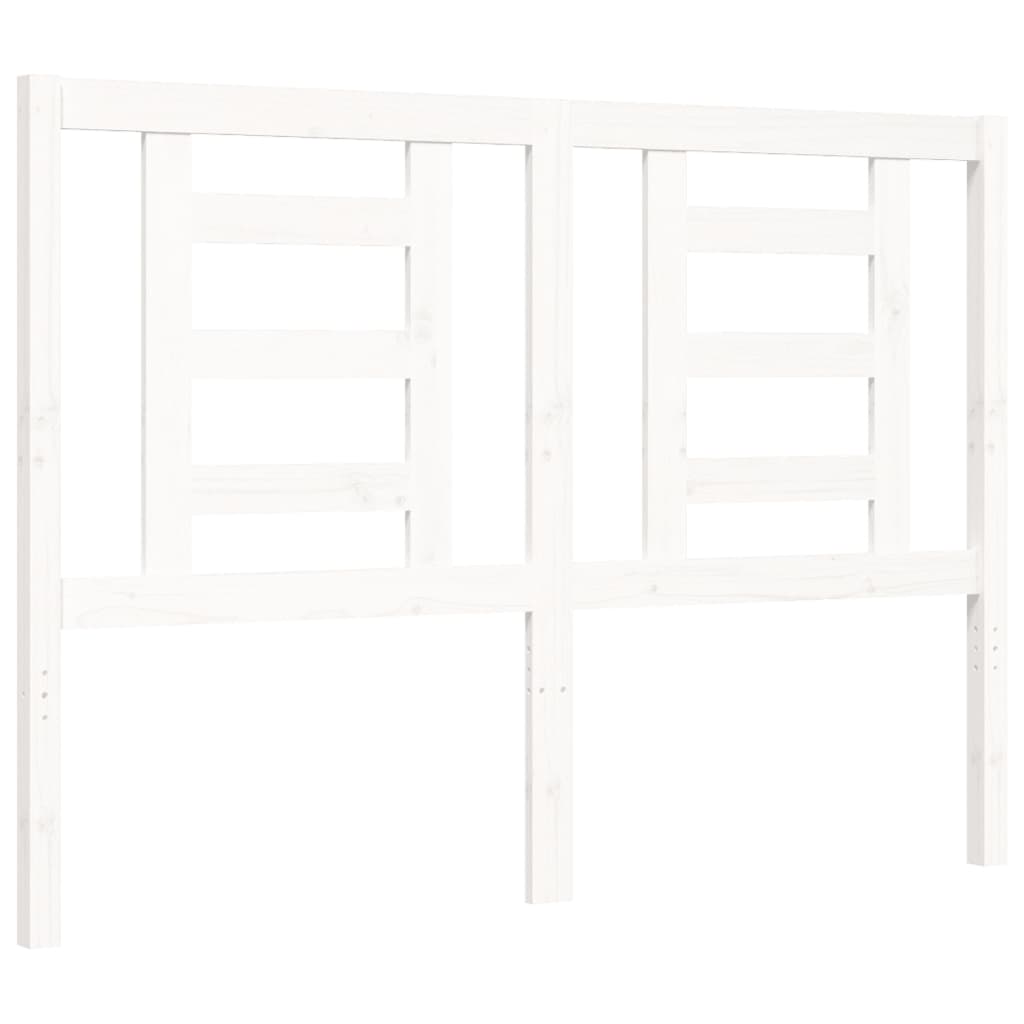 vidaXL Bed Frame without Mattress White Double Solid Wood Pine