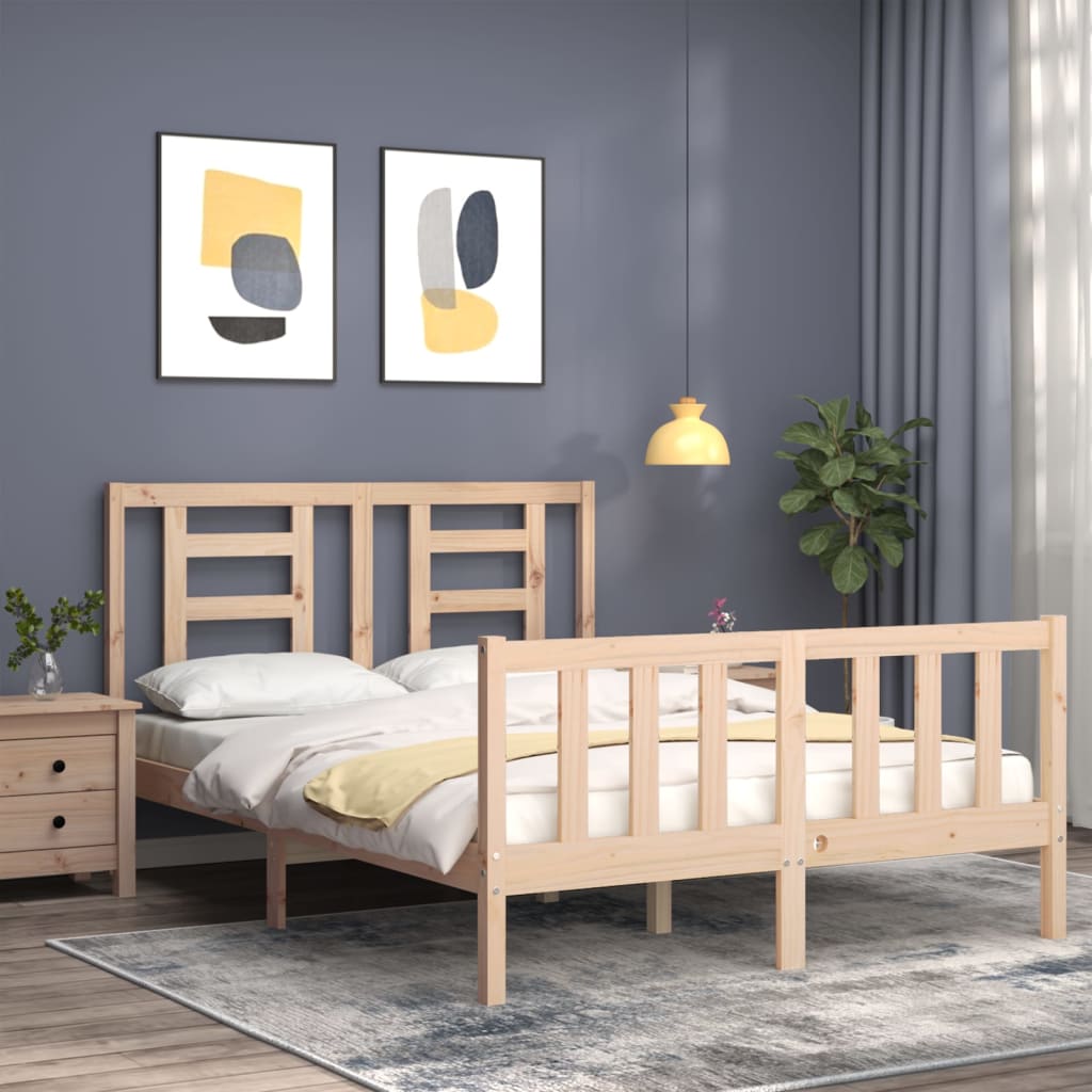 vidaXL Bed Frame without Mattress 140x190 cm Solid Wood Pine