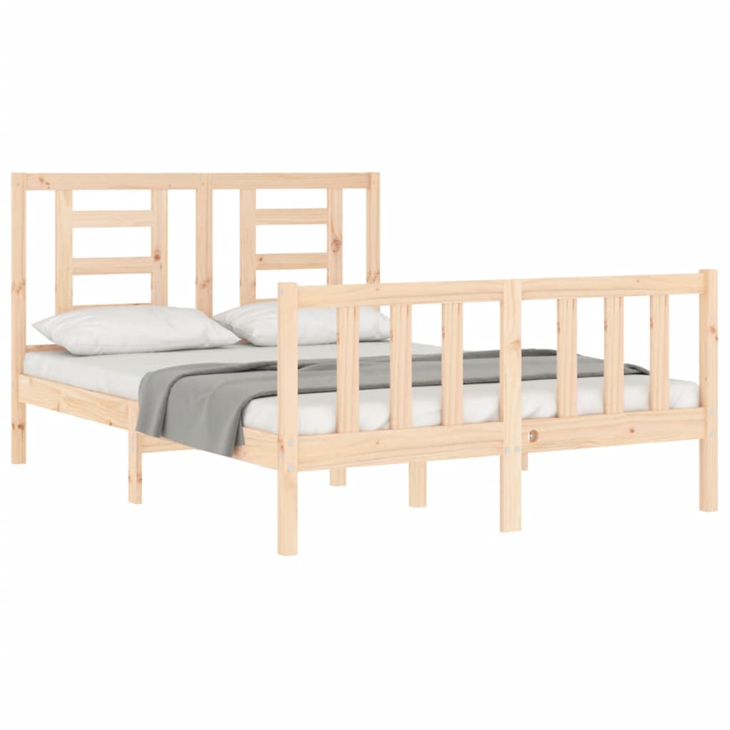 vidaXL Bed Frame without Mattress 140x190 cm Solid Wood Pine