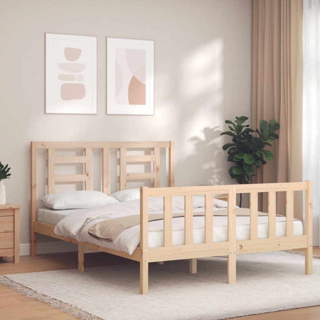 vidaXL Bed Frame without Mattress 140x190 cm Solid Wood Pine