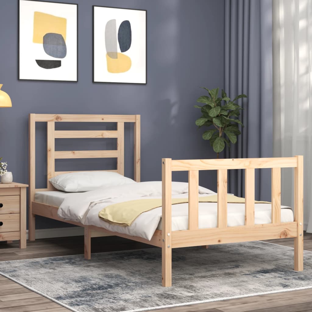 vidaXL Bed Frame without Mattress 100x200 cm Solid Wood Pine