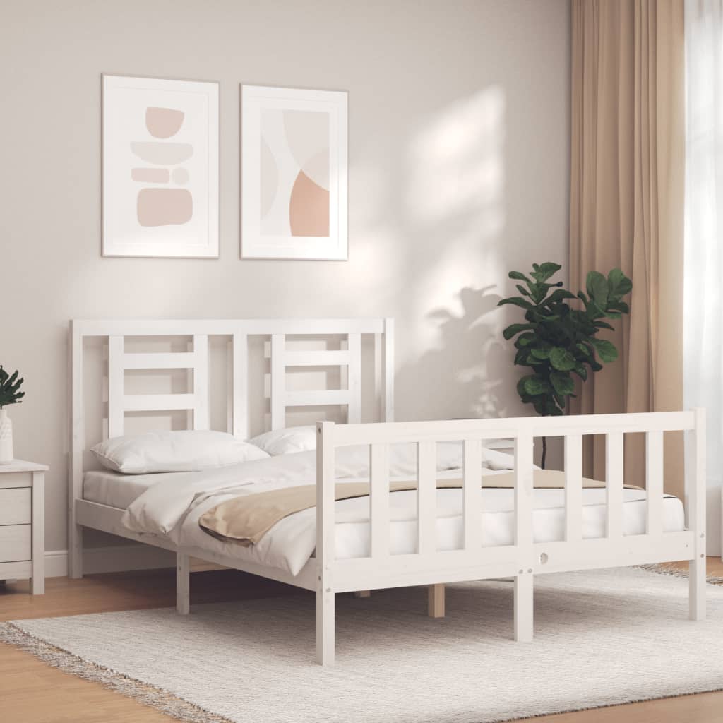 vidaXL Bed Frame without Mattress White 120x200 cm Solid Wood Pine