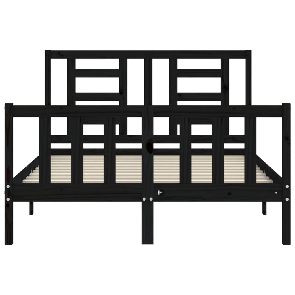 vidaXL Bed Frame without Mattress Black 120x200 cm Solid Wood Pine