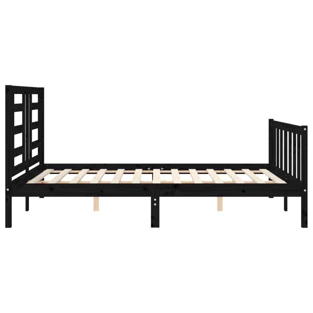 vidaXL Bed Frame without Mattress Black 160x200 cm Solid Wood Pine