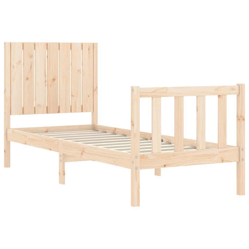 vidaXL Bed Frame without Mattress Small Single Solid Wood Pine