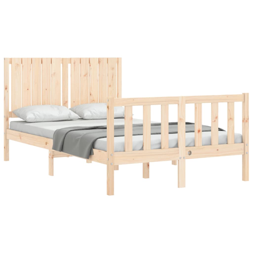 vidaXL Bed Frame without Mattress Small Double Solid Wood Pine