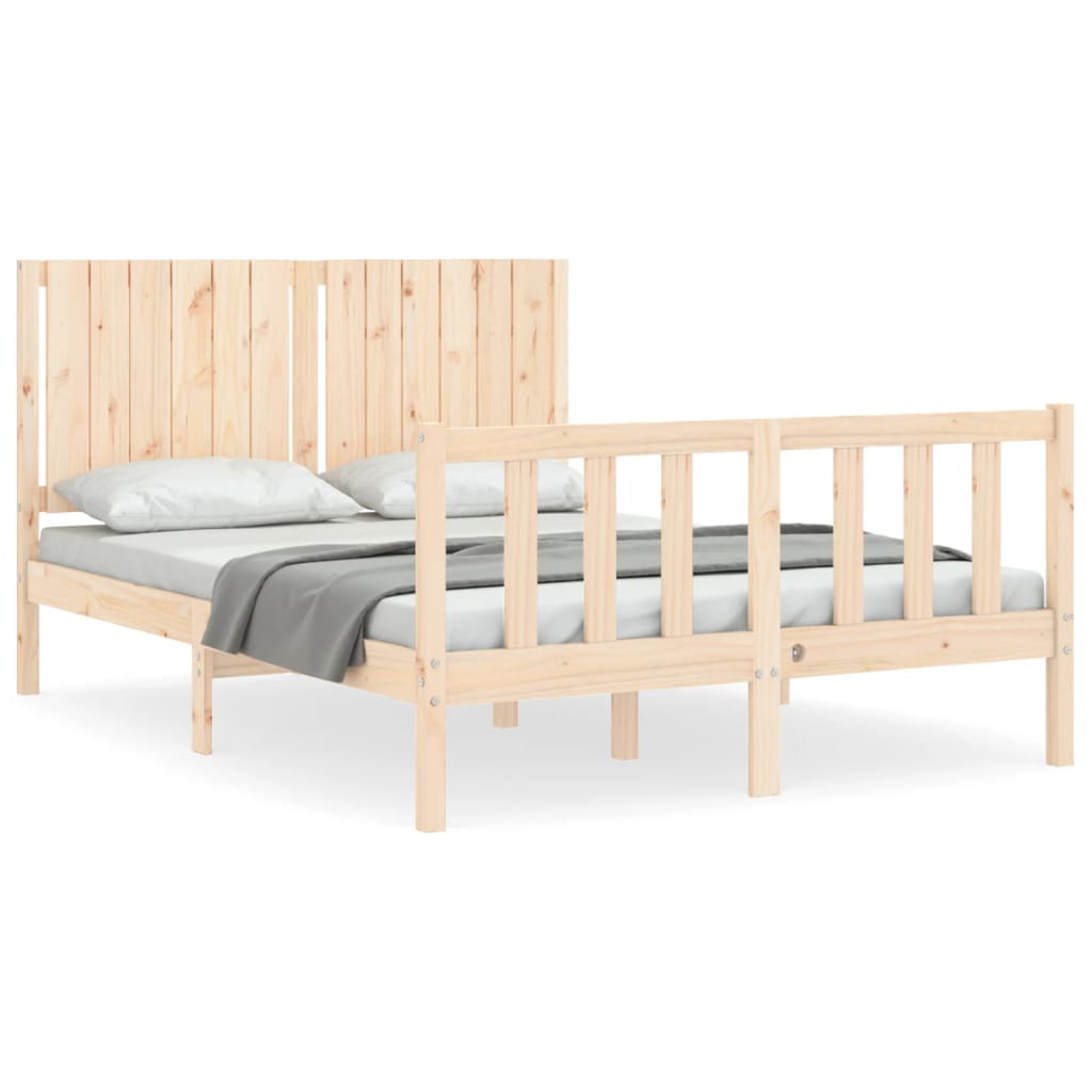 vidaXL Bed Frame without Mattress 140x190 cm Solid Wood Pine