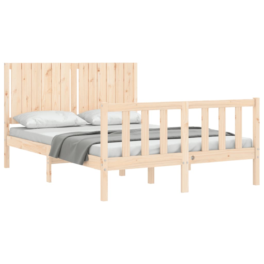 vidaXL Bed Frame without Mattress 140x190 cm Solid Wood Pine