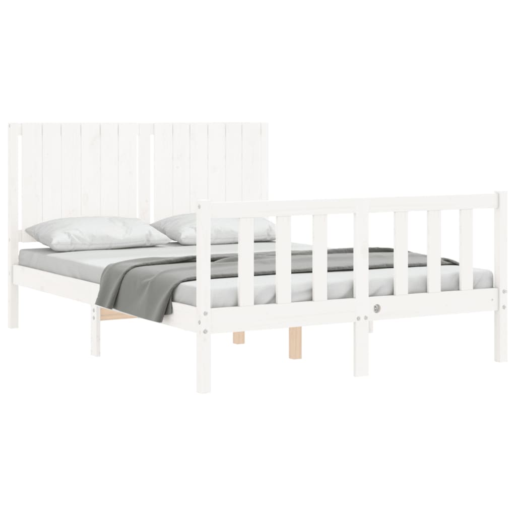 vidaXL Bed Frame without Mattress White 140x190 cm Solid Wood Pine