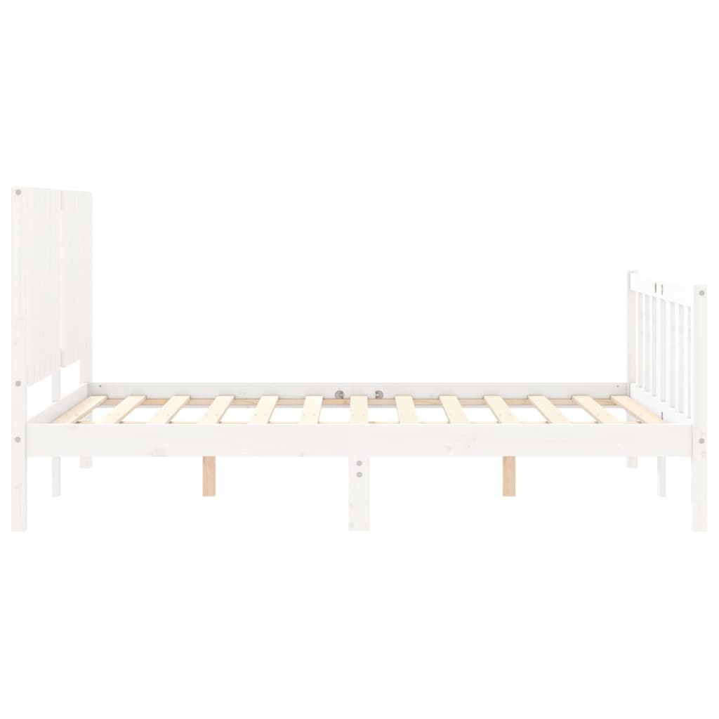 vidaXL Bed Frame without Mattress White 140x190 cm Solid Wood Pine