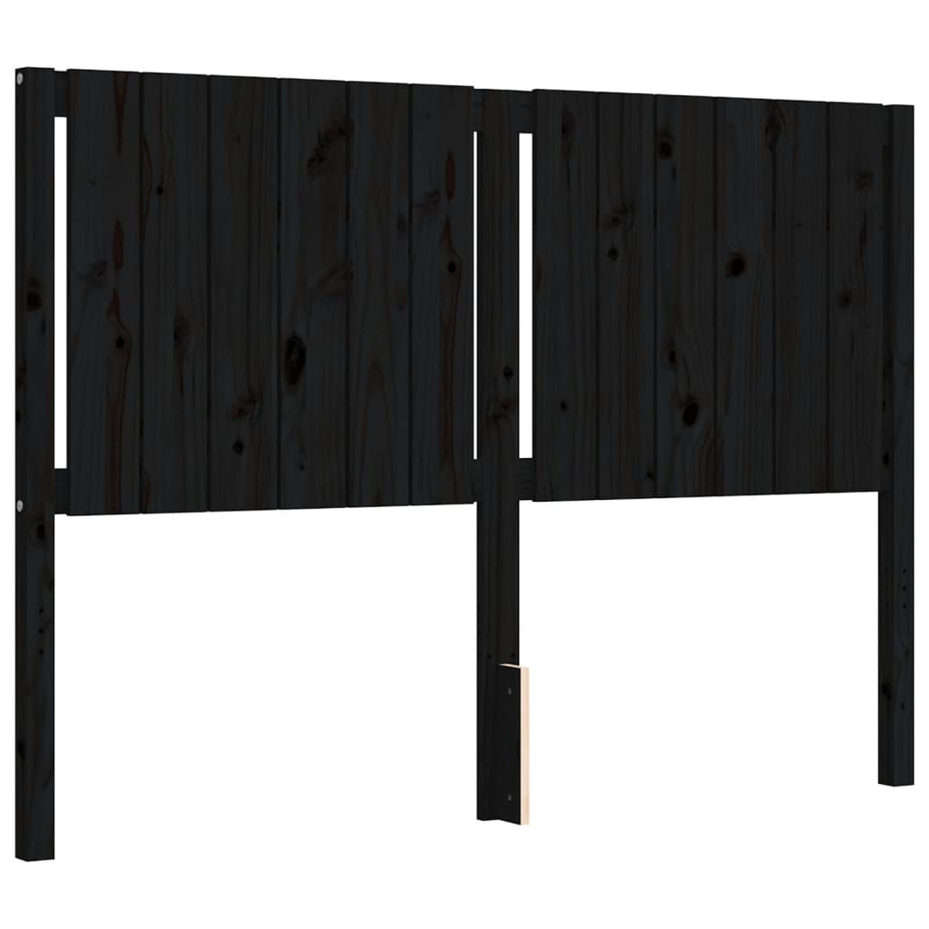 vidaXL Bed Frame without Mattress Black 140x190 cm Solid Wood Pine