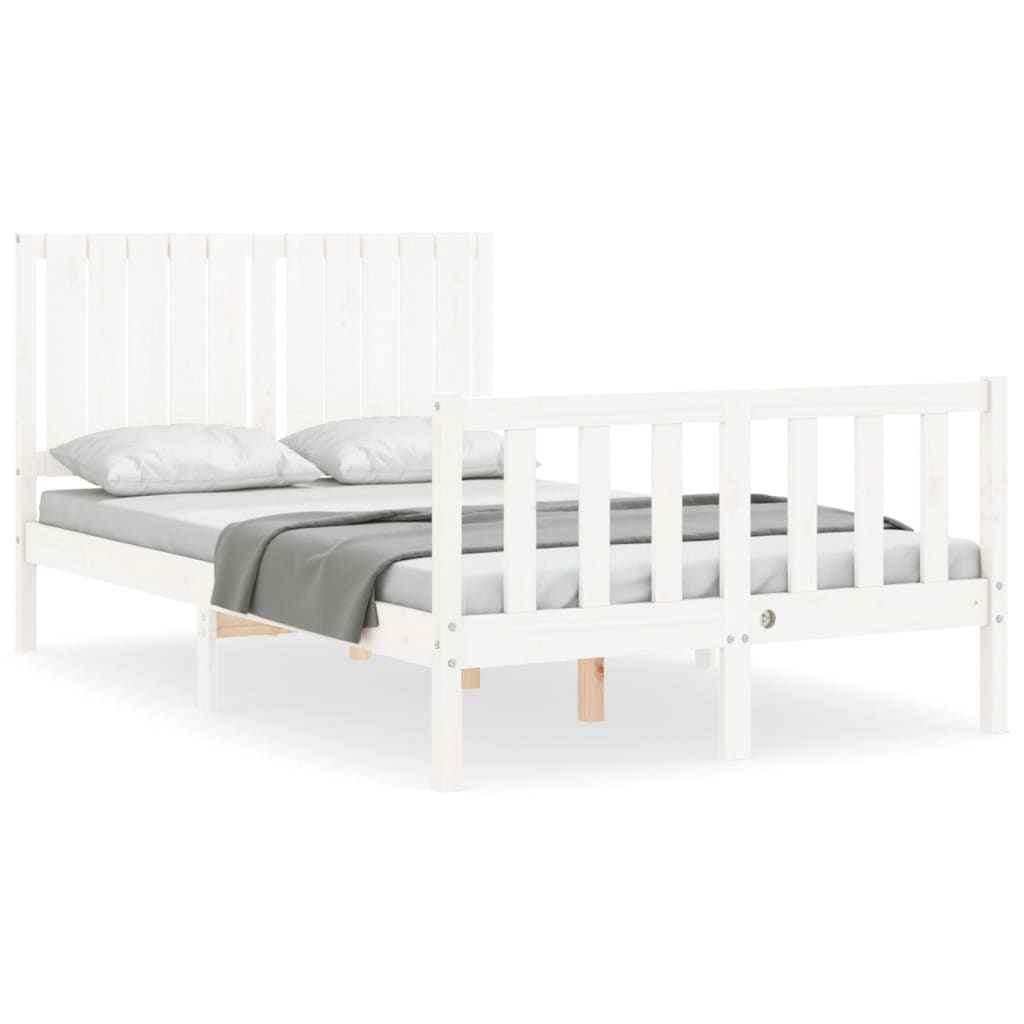 vidaXL Bed Frame without Mattress White 120x200 cm Solid Wood Pine