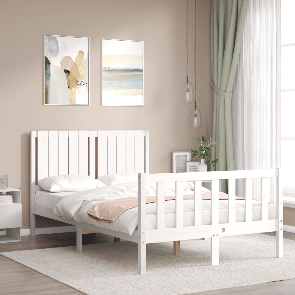 vidaXL Bed Frame without Mattress White 120x200 cm Solid Wood Pine