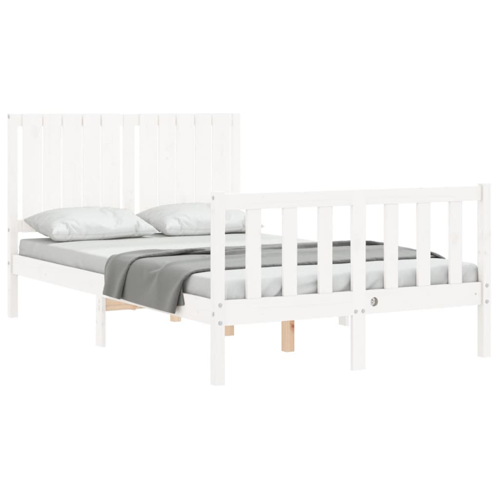 vidaXL Bed Frame without Mattress White 120x200 cm Solid Wood Pine