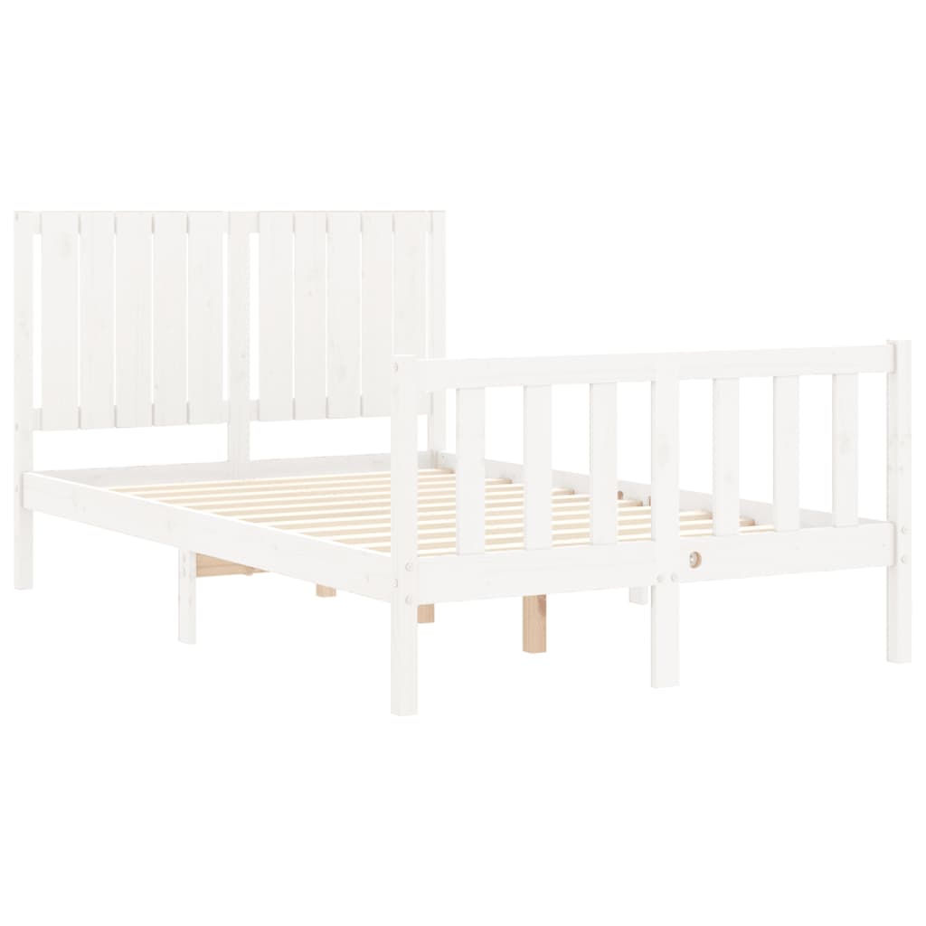 vidaXL Bed Frame without Mattress White 120x200 cm Solid Wood Pine