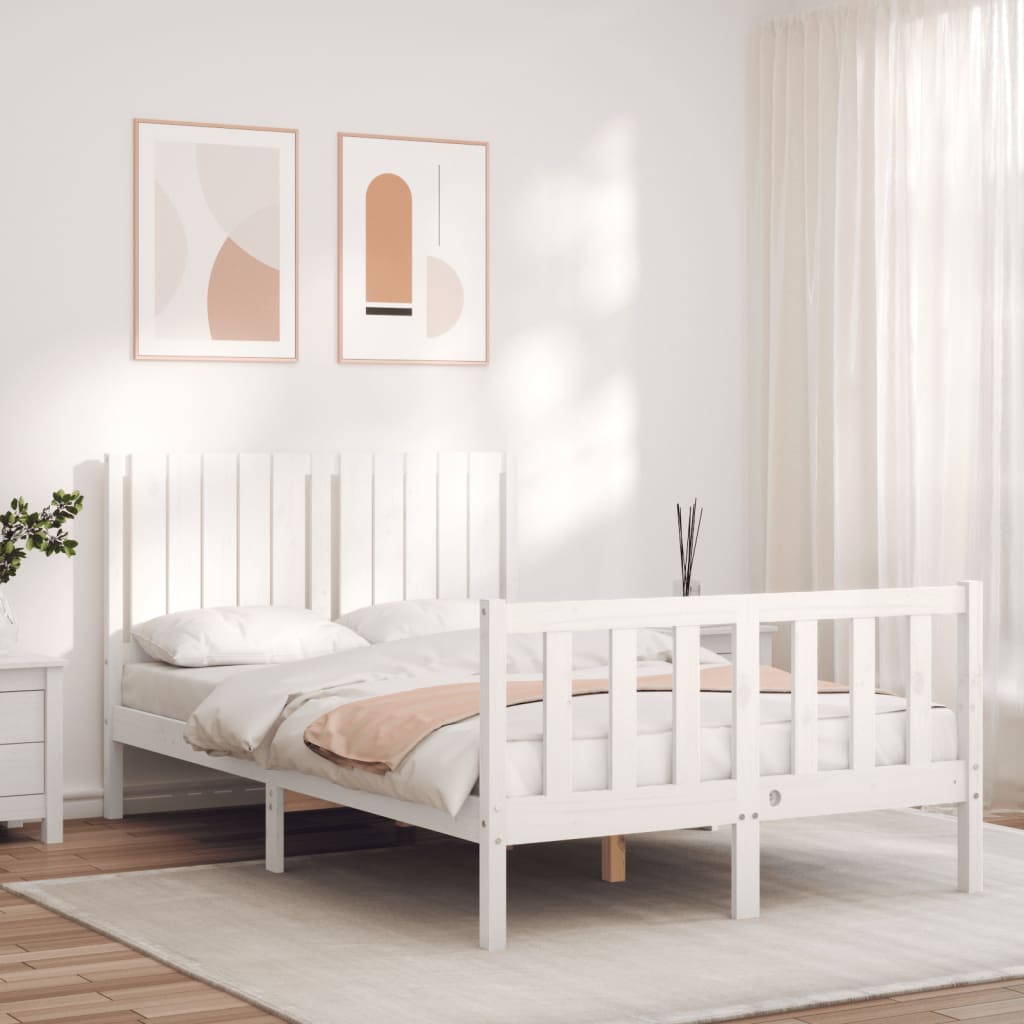 vidaXL Bed Frame without Mattress White 120x200 cm Solid Wood Pine