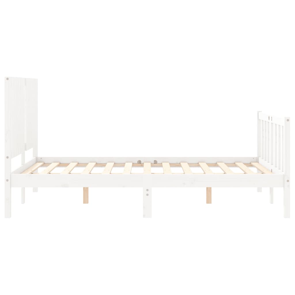 vidaXL Bed Frame without Mattress White 140x200 cm Solid Wood Pine