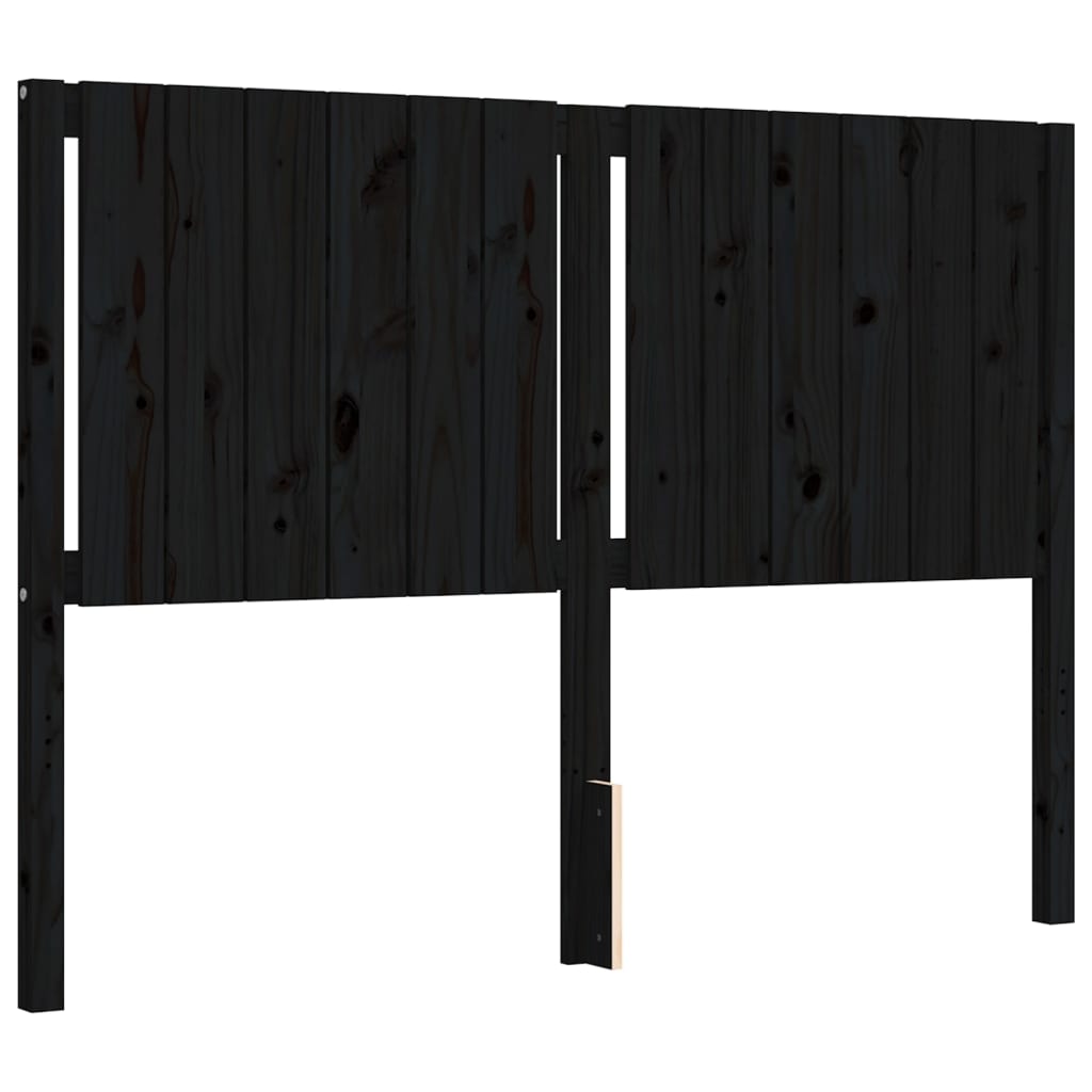 vidaXL Bed Frame without Mattress Black 140x200 cm Solid Wood Pine