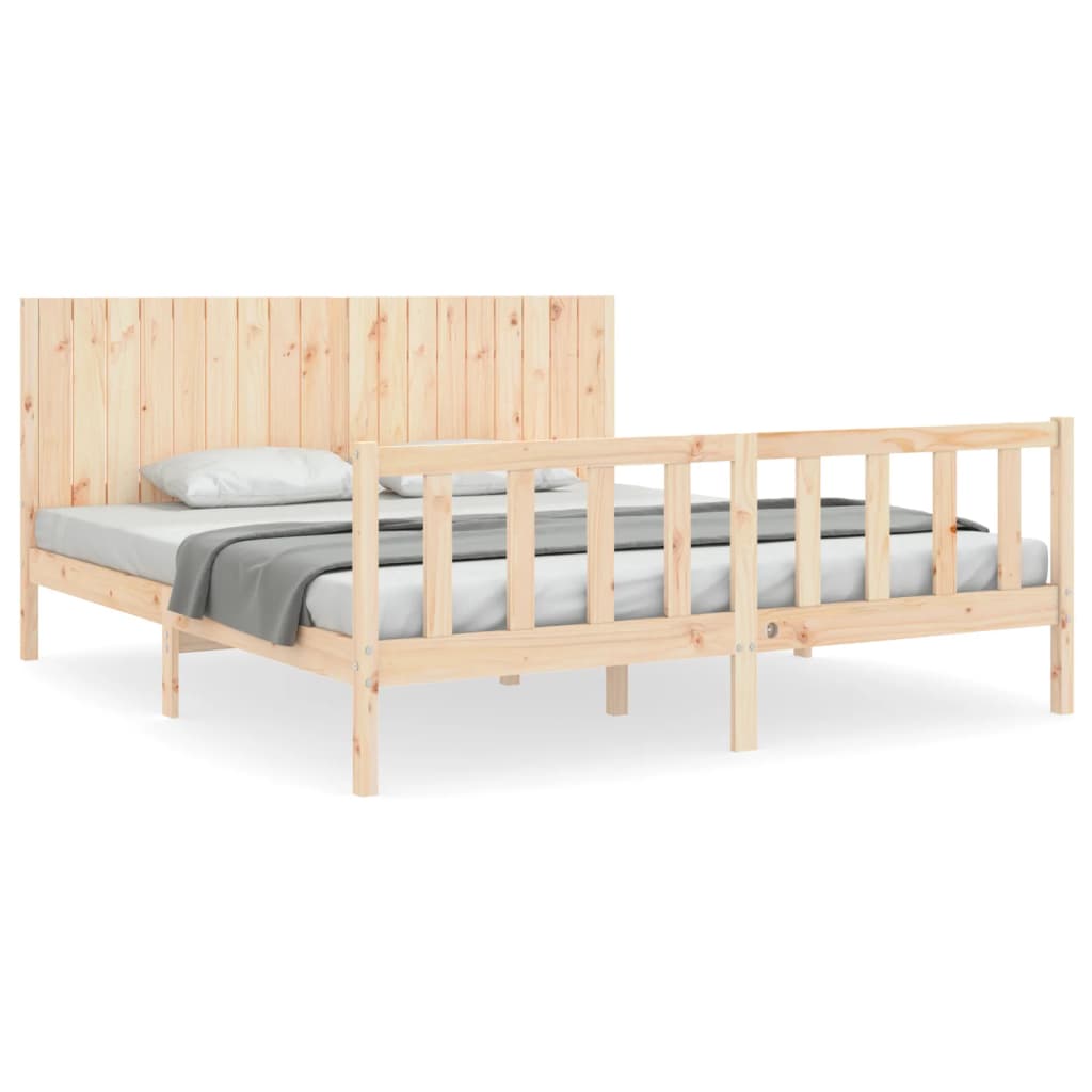 vidaXL Bed Frame without Mattress Super King Size Solid Wood Pine