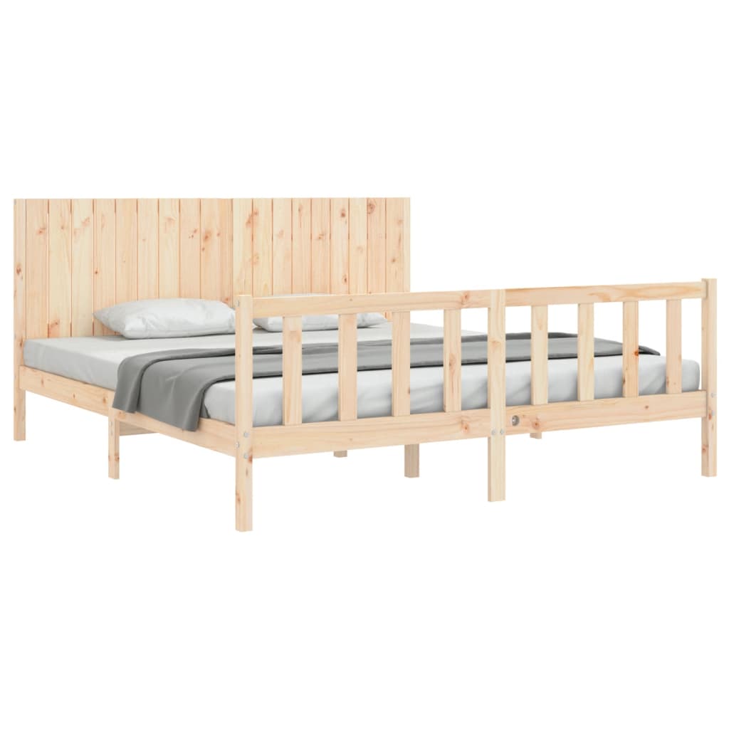 vidaXL Bed Frame without Mattress Super King Size Solid Wood Pine