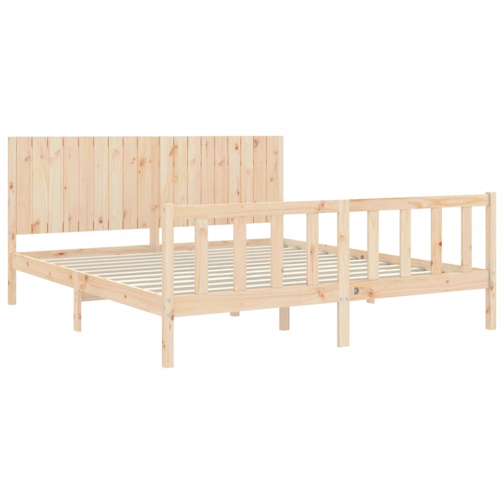 vidaXL Bed Frame without Mattress Super King Size Solid Wood Pine