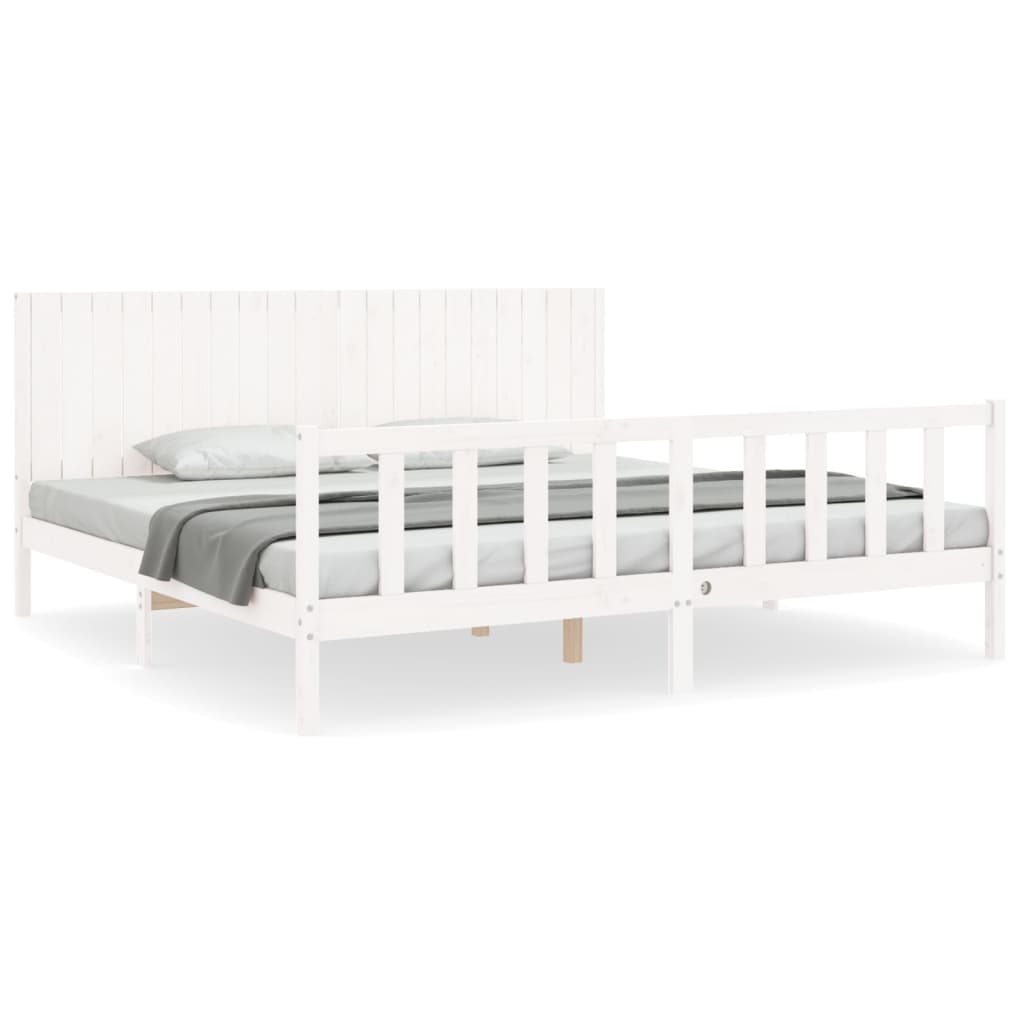 vidaXL Bed Frame without Mattress White 200x200 cm Solid Wood Pine