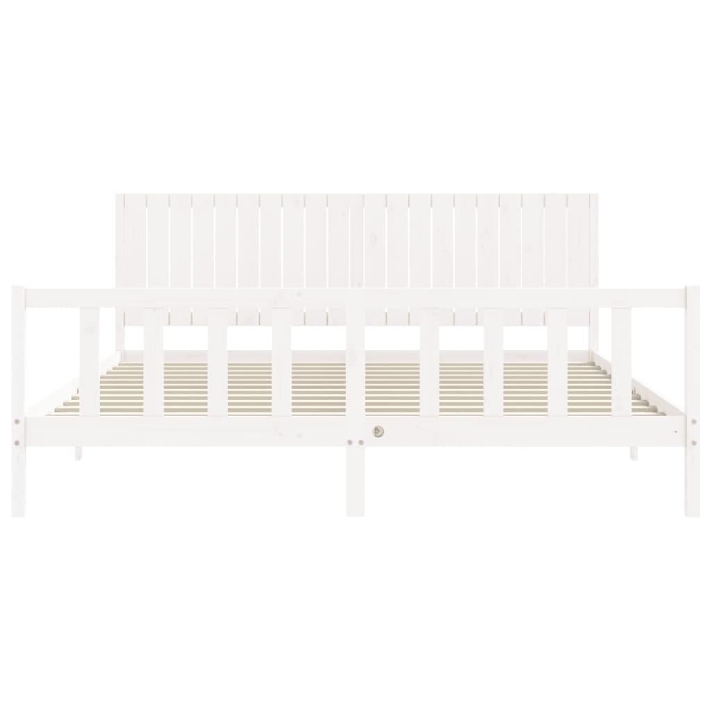 vidaXL Bed Frame without Mattress White 200x200 cm Solid Wood Pine