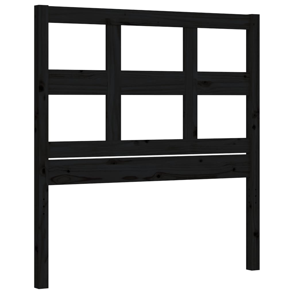 vidaXL Bed Frame without Mattress Black Small Single Solid Wood Pine