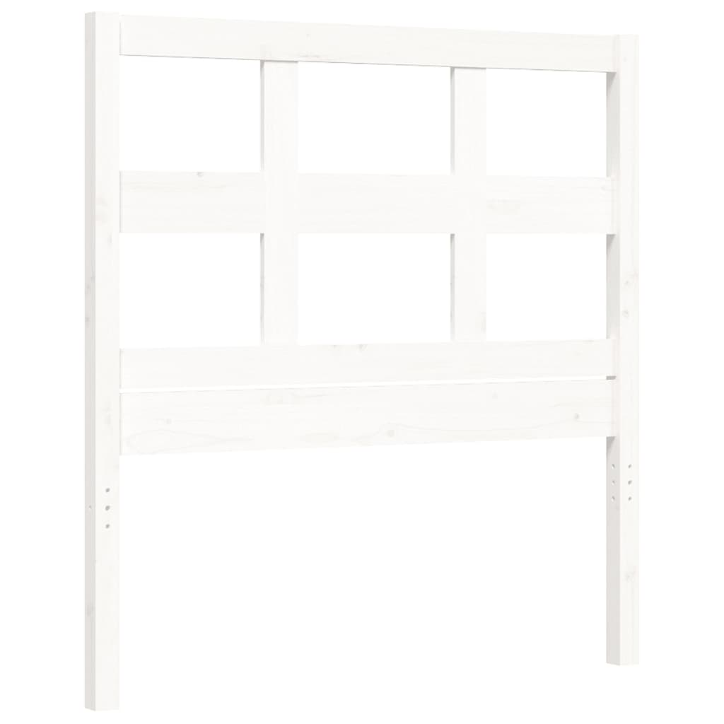 vidaXL Bed Frame without Mattress White Single Solid Wood Pine