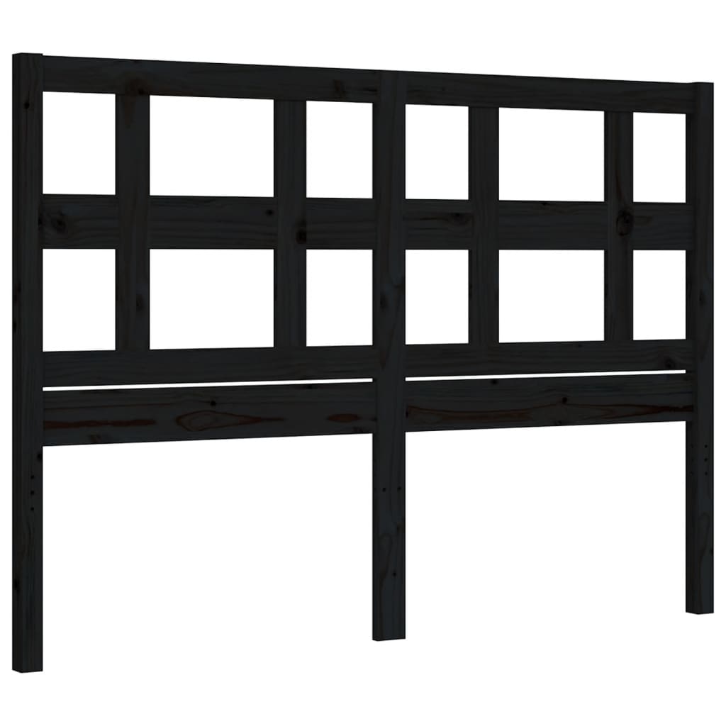 vidaXL Bed Frame without Mattress Black Small Double Solid Wood Pine