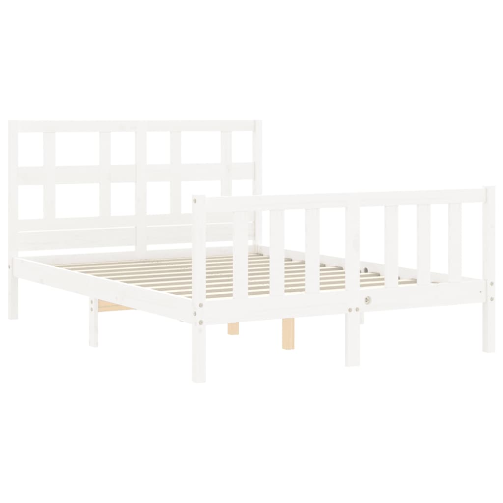 vidaXL Bed Frame without Mattress White 140x190 cm Solid Wood Pine