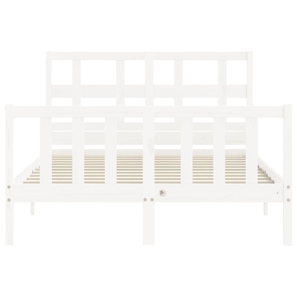 vidaXL Bed Frame without Mattress White 140x190 cm Solid Wood Pine